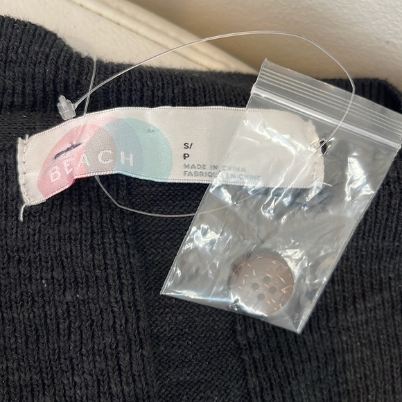 Free People Black Beach Sweater, Free People Button Sweater (NWOT) - Picture 3 of 3